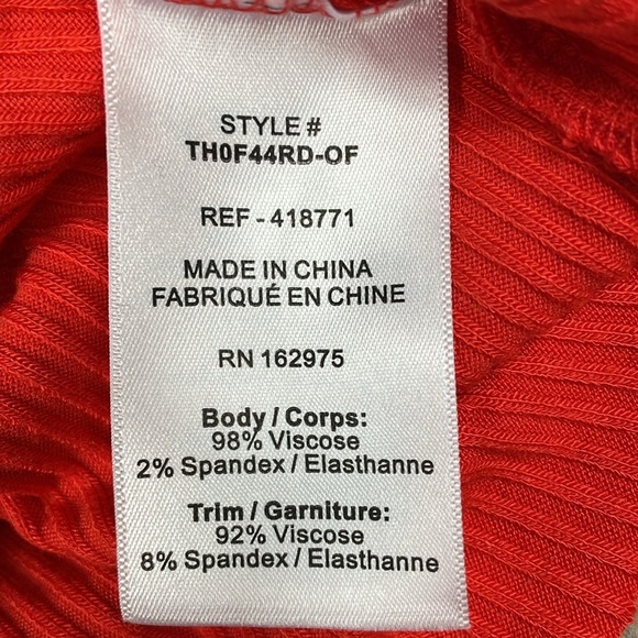 NWT The Range Alloy Rib Tied One Shoulder Tank Top Red Fuego Sz S - Picture 11 of 13